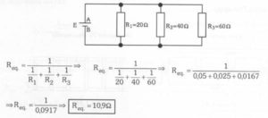 Cálculo da resistência de um circuito em paralelo